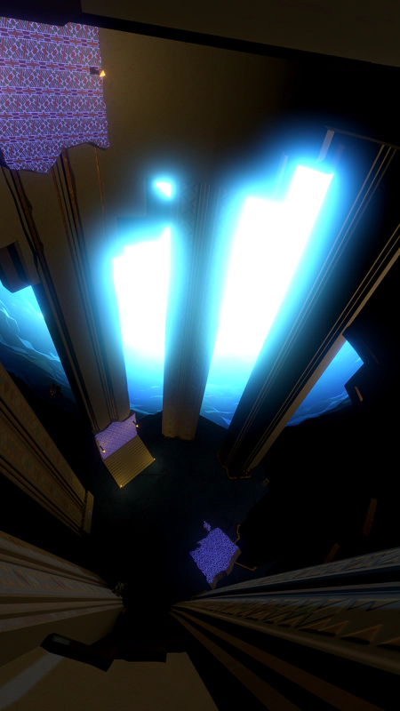 A ruined tower, lit blue by the onrushing supernova.