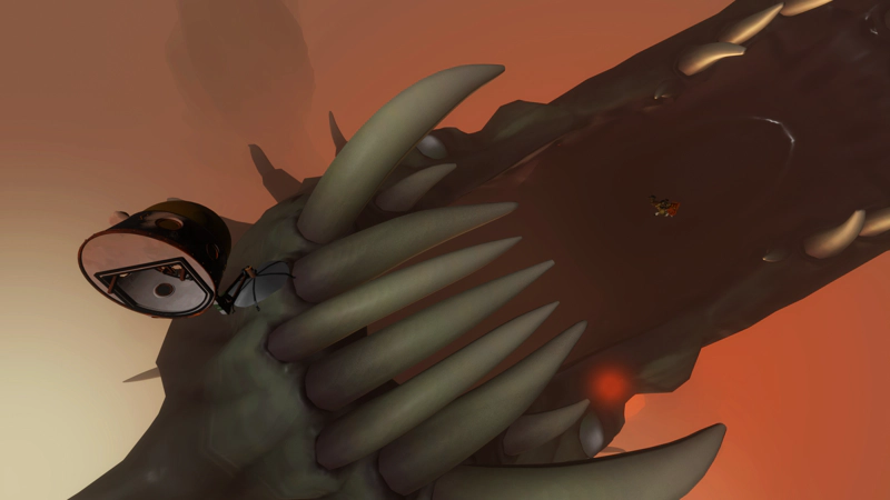 An astronaut hangs motionless in space, surrounded by the vast open maw of an anglerfish, as the shattered cockpit of their ship floats away.
